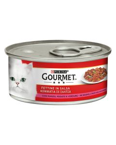 Gourmet Κομματάκια σε Σάλτσα Βοδινό, Συκώτι & Λαχανικά 195gr