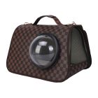 Pet Τσάντα Μεταφοράς Καφέ Καρό 41x24x26cm