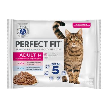 Perfect Fit Sterilised Σολομός & Ψάρια Ωκεανού 4x85gr